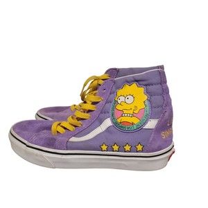 Rare Vans‎ Off The Wall 721356 Purple Simpsons Collab Sneaker Shoes Sz M5.5 W7